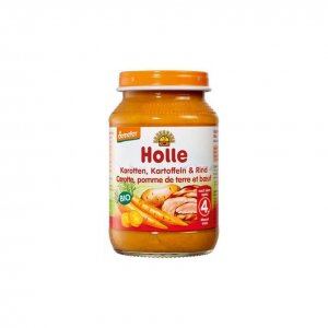 Holle Bio Boião Puré de Cenoura, Batata e Vaca 190g 4m+