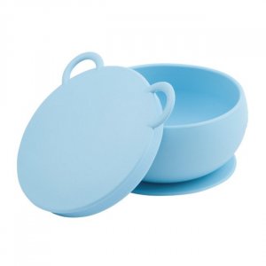 Minikoioi Taça com Tampa em Silicone Azul