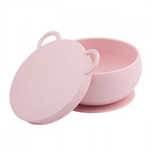 Minikoioi Taça com Tampa em Silicone Rosa