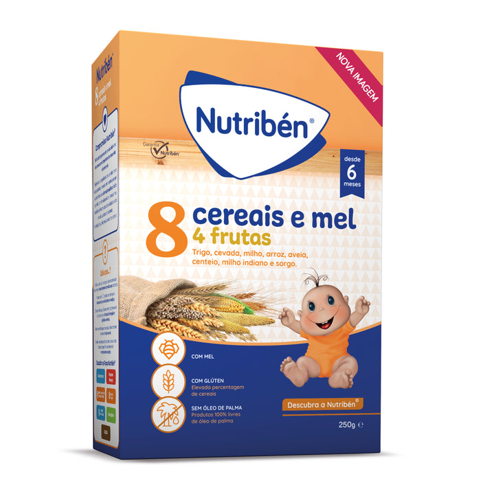 Nutribén 8-cereal and honey 4-fruit non-dairy porridge 250g