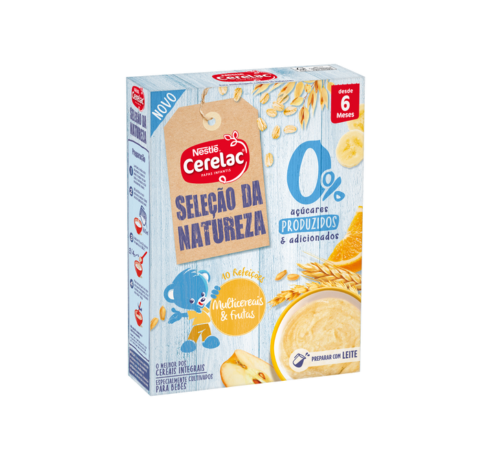 Nestlé Cerelac Seleção da Natureza 0% Açúcares 8 Cereais e Frutas 180g