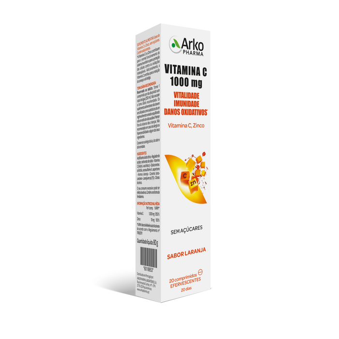 Arkopharma Vitamina C 1000mg+Zinco 20 Comprimido Efervescente