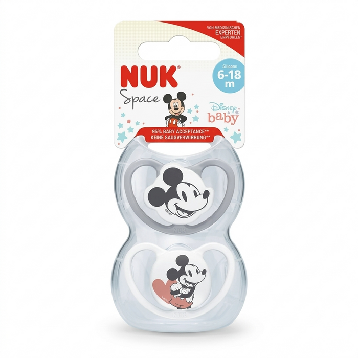 Nuk Space Disney Mickey Chupeta Silicone 6-18Mx2
