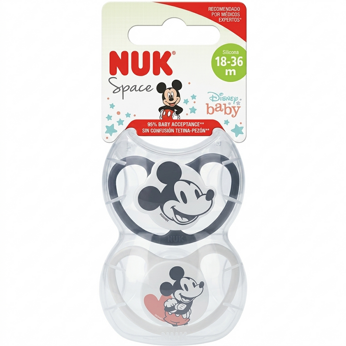 Nuk Space Disney Mickey Chupeta Silicone 18-36M X2