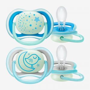 Philips Avent Chupeta Pack Ultra Air Night Silicone 6-18m Menino x2