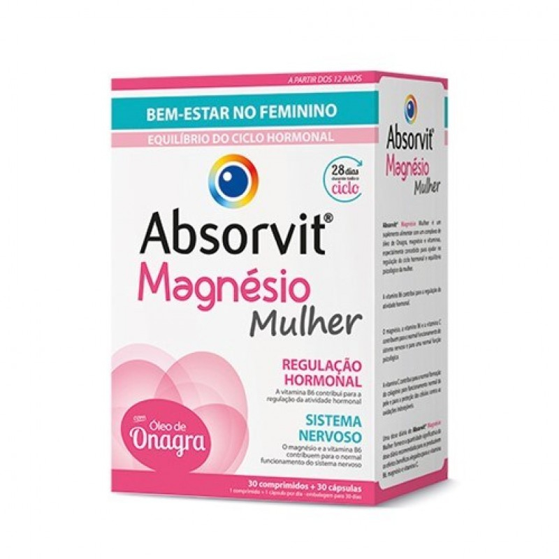 Absorvit Magnésio Mulher 30 Comprimidos + 30 Cápsulas