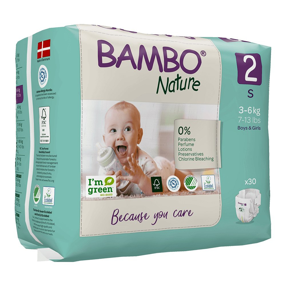 Bambo Nature Fralda T2 (3-6Kg) 30 Unidades