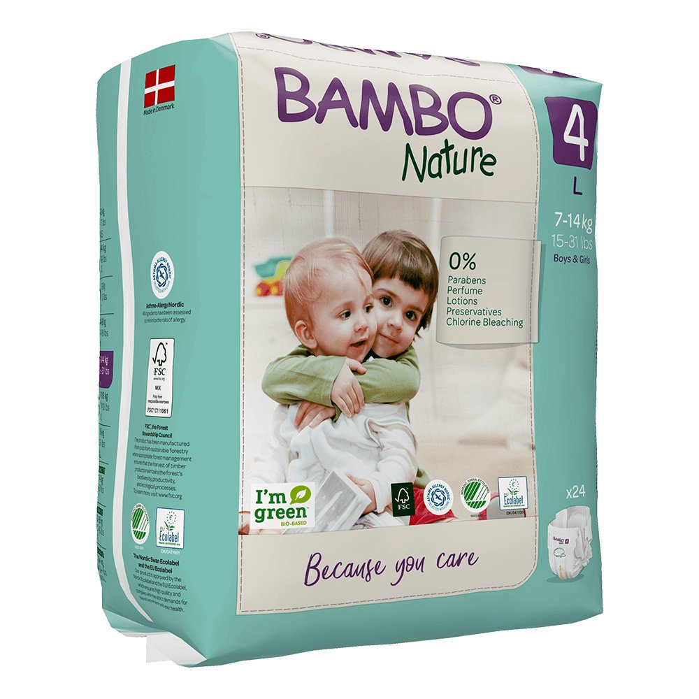 Bambo Nature Fralda T4 (7-14Kg) 24 Unidades