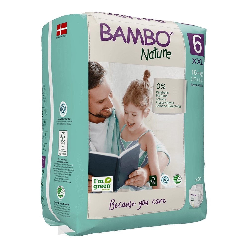 Bambo Nature Fralda T6 (16kg+) 20 Unidades