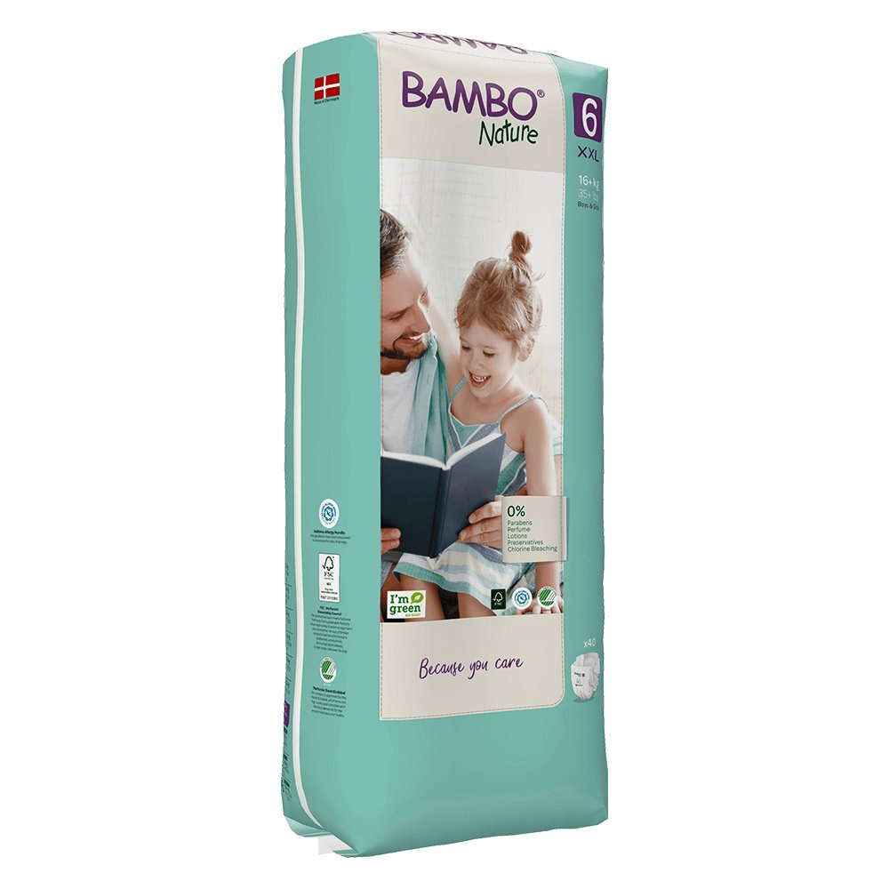 Bambo Nature Fralda T6 (16kg+) 40 Unidades