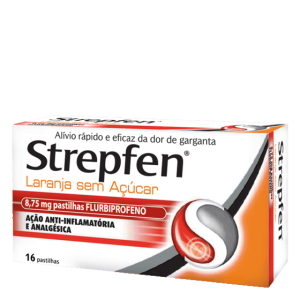 Strepfen Laranja sem açúcar 875 mg x 24 pst