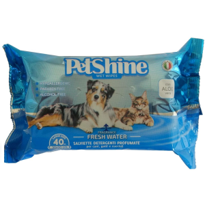 PetShine Toalhita Fresh Water 40 Unidades