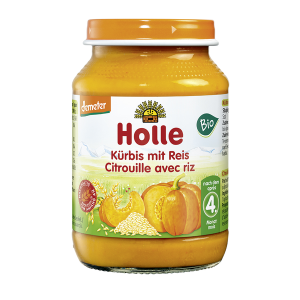 Holle Bio Boião Puré de Abóbora com Arroz 190g 4m+