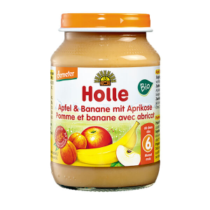 Holle Bio Boião Puré de Maçã, Banana e Alperce 190g 6m+