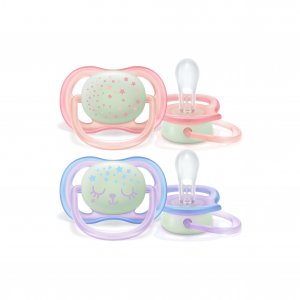 Philips Avent Chupeta Pack Ultra Air Night Silicone 0-6m Menina x2