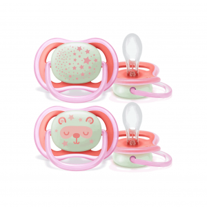 Philips Avent Chupeta Pack Ultra Air Night Silicone 6-18m Menina x2