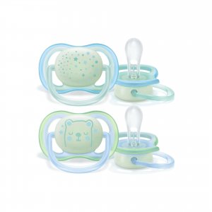 Philips Avent Chupeta Pack Ultra Air Night Silicone 0-6m Menino x2