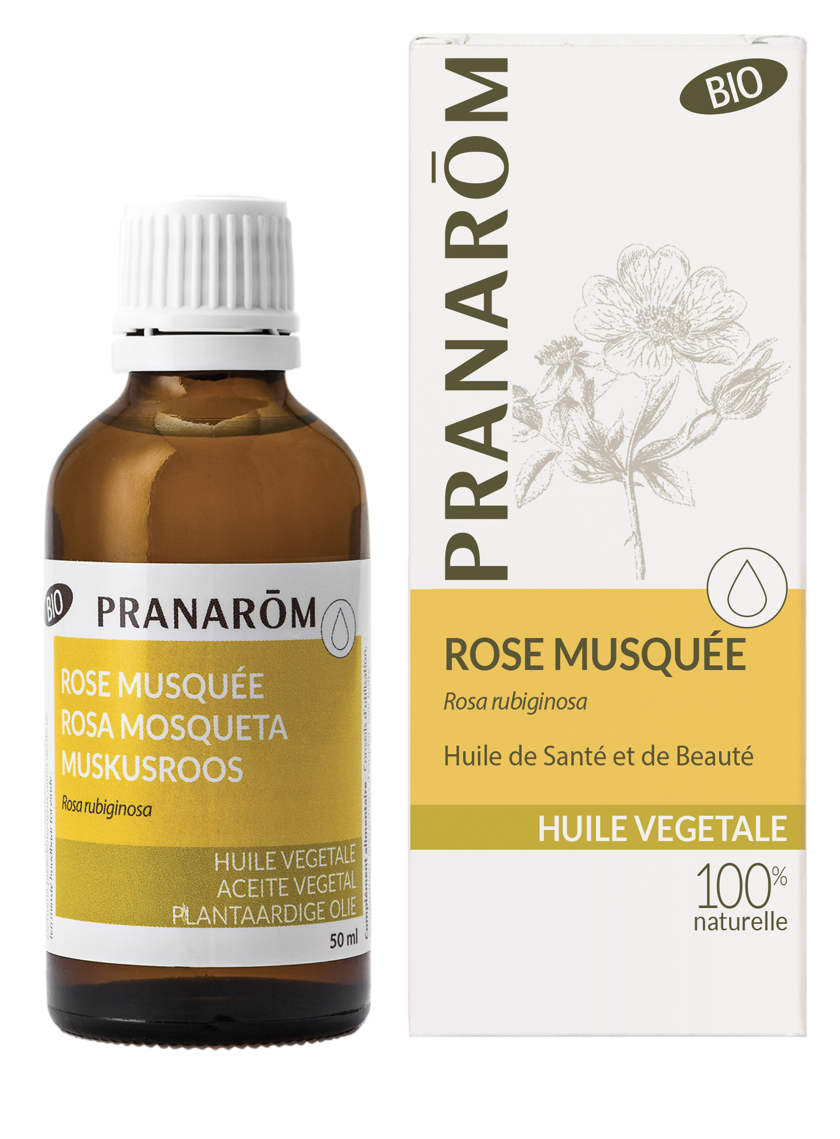 Pranarom óleo vegetal Rosa Mosqueta 50mL