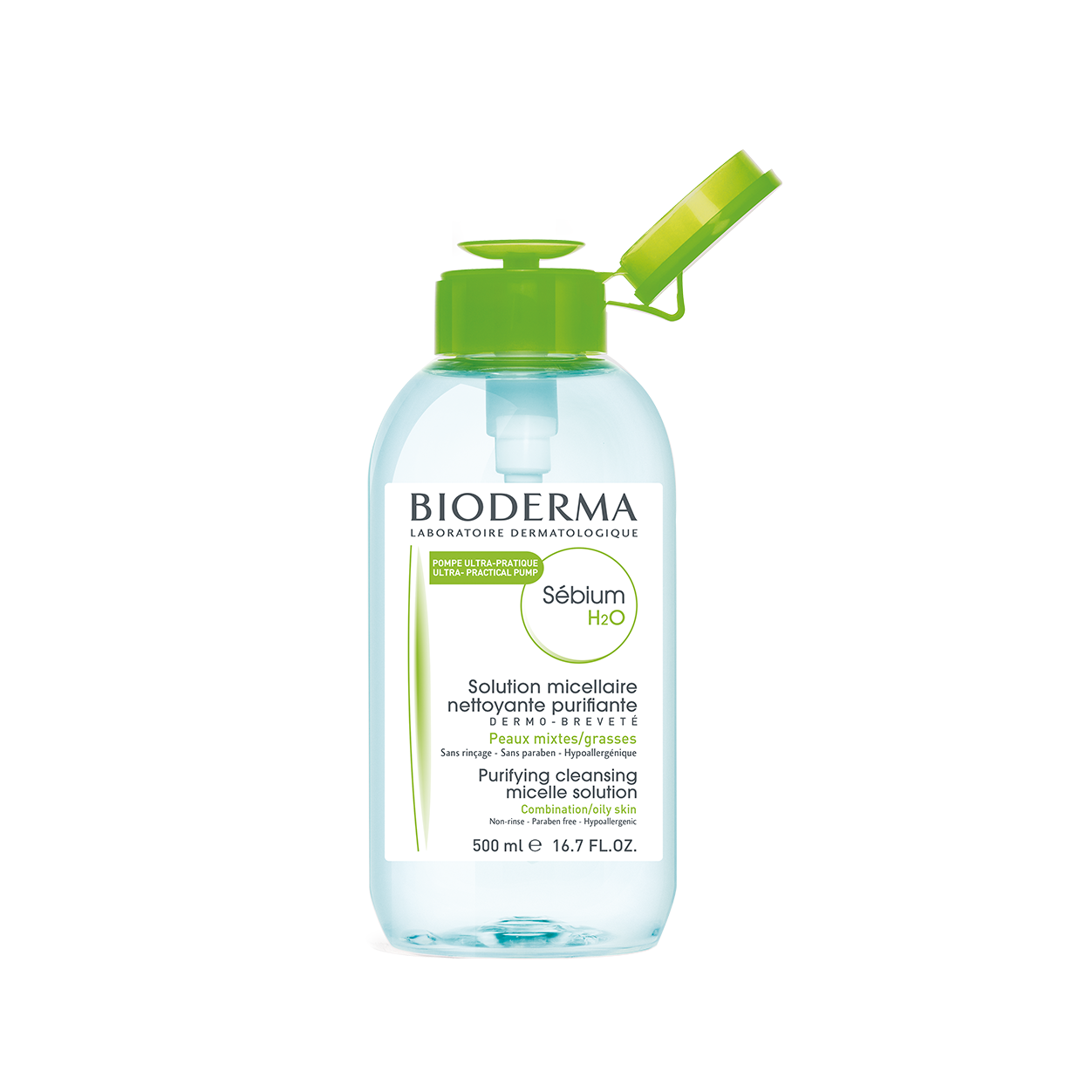 Bioderma Sébium H20 Água Micelar 500mL Pump Reverse