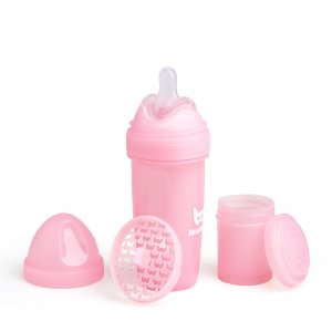 Herobility Biberão com Tetina em Silicone Rosa 240mL (2m+)