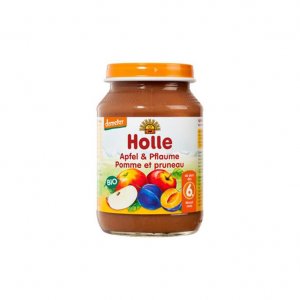 Holle Bio Boião Puré de Maçã e Ameixa 190g 6m+