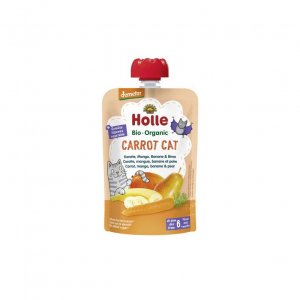 Holle Bio Puré Saqueta Carrot Cat - Cenoura, Manga, Banana e Pêra 100g 6m+