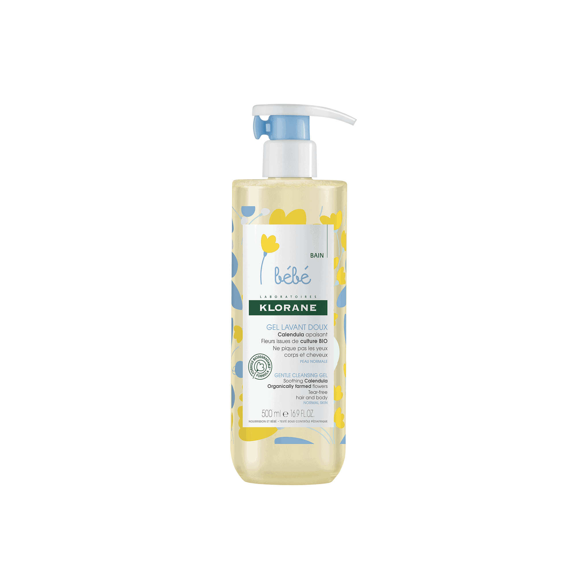 Klorane Bebé Gel Suave Corpo e Cabelo 500mL