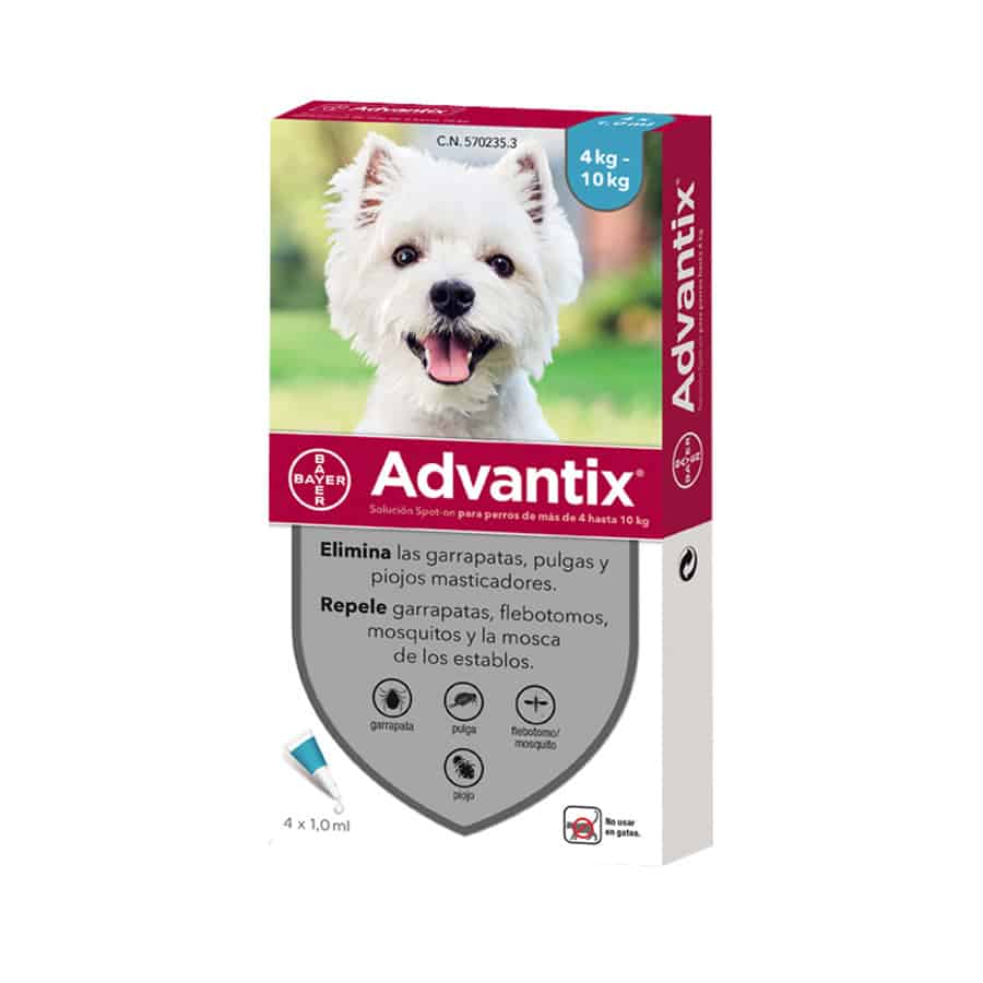 Advantix Cão Pipeta 4x1mL 4-10 Kg