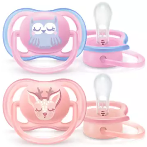 Philips Avent Chupeta Pack Ultra Air Decorada Silicone 0-6m Menina x2