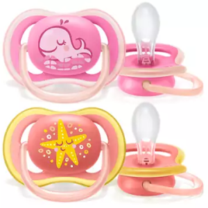 Philips Avent Chupeta Pack Ultra Air Decorada Silicone 6-18m Menina x2