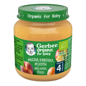 Nestlé Gerber Organic Boião Maçã Alperce Pêssego 125g 6m+