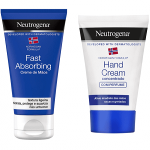 Neutrogena Creme de Mãos Textura Ligeira 75mL + Creme de Mãos Concentrado 50mL com Desconto