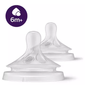 Philips Avent Tetina em Silicone Natural Response T6, líquidos espessos, 6m+ x2