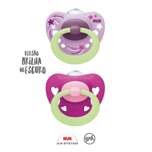 Nuk Chupeta Signature Night Silicone T1 (0-6m) x2