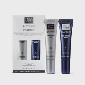 MartiDerm Platinum Eye Correct Emulus„o Correctora Olhos Dia 10 ml + Gel Creme Corrector Olhos Noite 10 ml