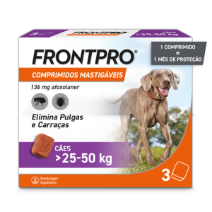 Frontpro Comprimidos Mastigáveis 136mg Cães>25-50Kg x3