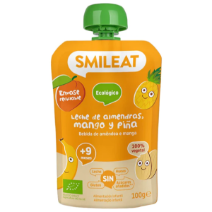 Smileat Bio Pouch Leite Amendoa Ananas Manga +9m 100g