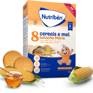 Nutribén Papa 8 Cereais Mel Bolacha Maria 250g 6m+