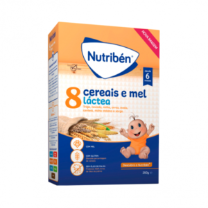 Nutribén Papa 8 Cereais Mel Láctea 250g 6m+