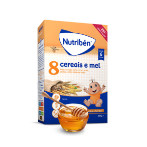 Nutribén Papa 8 Cereais Mel Não Láctea 250g 6m+