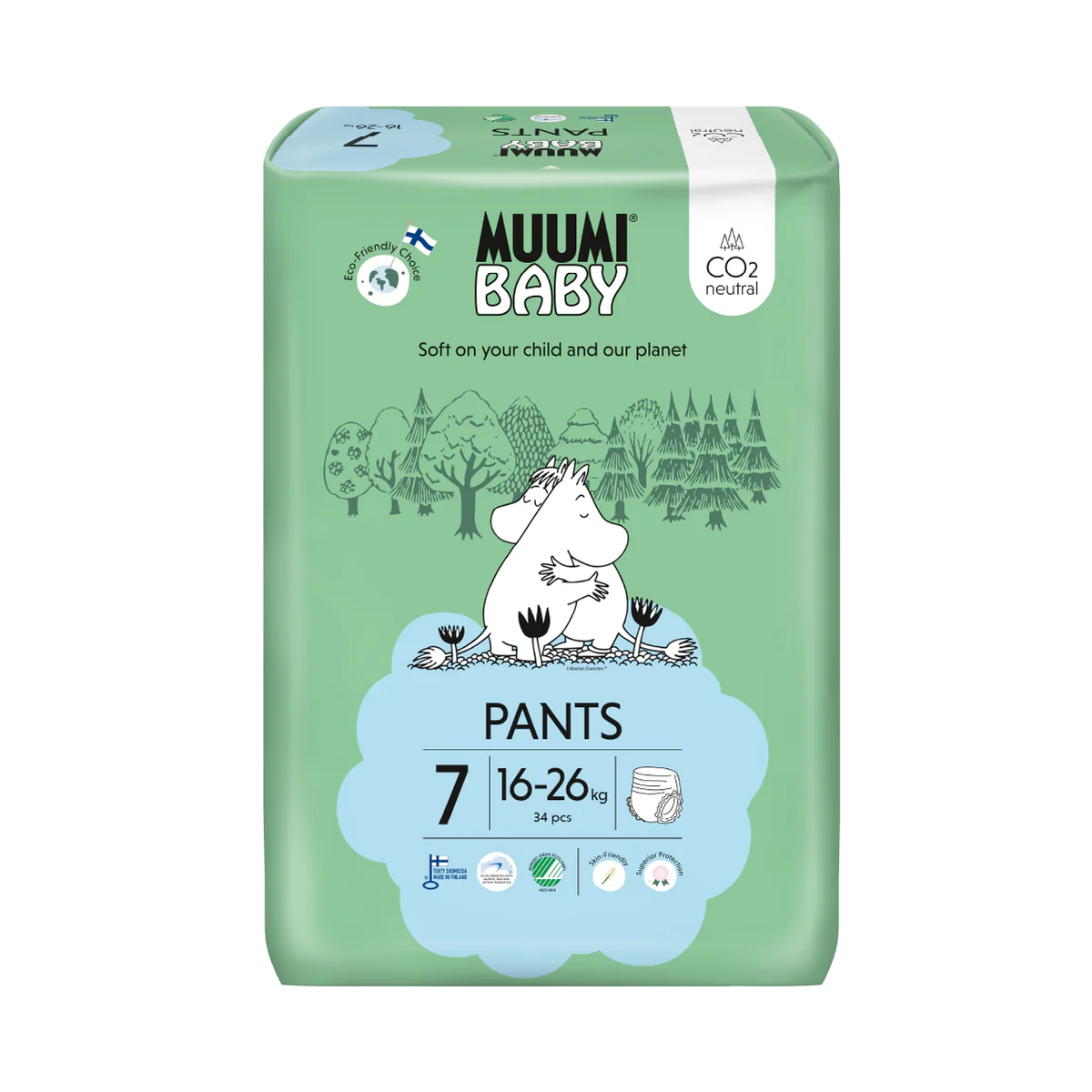 Muumi Walkers Fralda Cueca T7 (16-26kg) 34 Unidades