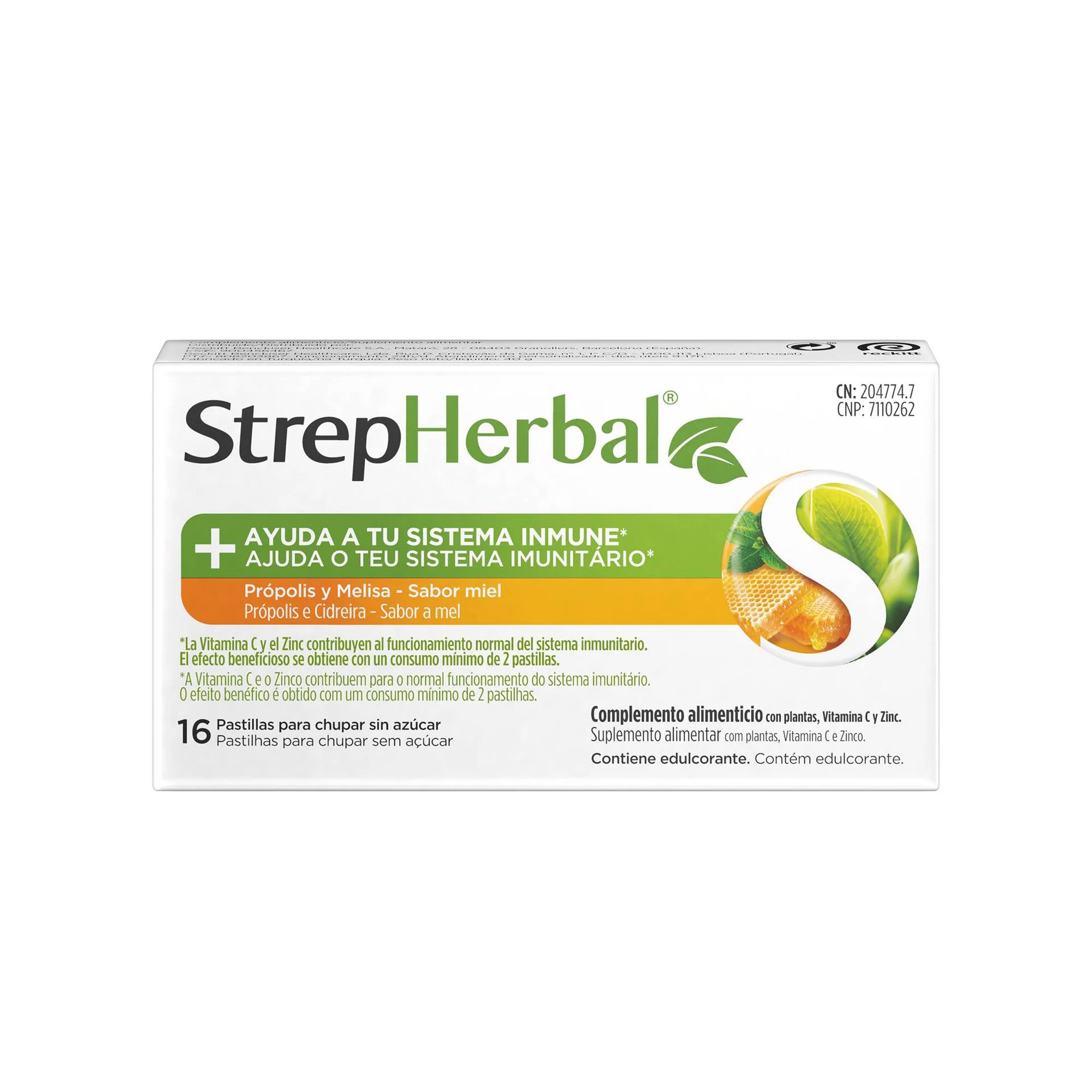 Strepherbal Pastilhas de Chupar Propólis/Cidreira/Mel 16 pastilhas