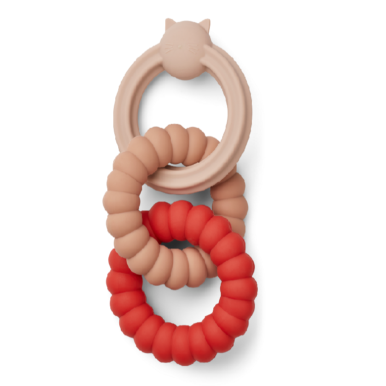 Liewood Teether Gilbert Cat Rose 0281 LW14431
