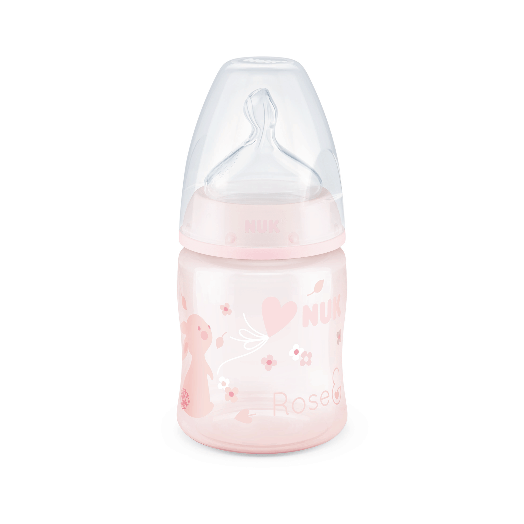 Nuk Biberão First Choice Baby Rose & Blue com Tetina em Silicone T1 (0-6 meses) M 150mL - Rosa
