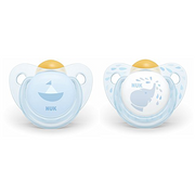 Nuk Chupeta Pack Baby Látex Azul 0-6m T1 x2