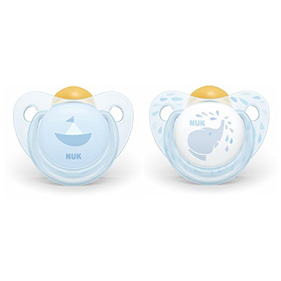 Nuk Chupeta Pack Baby Látex Azul 0-6m T1 x2