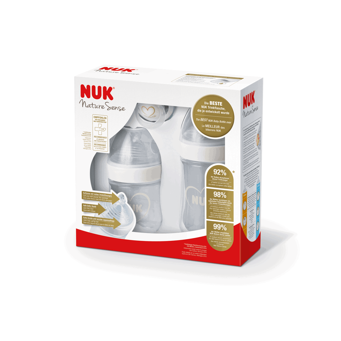 Nuk Pack Chupeta Genius Silicone + Biberões Nature Sense com Tetina em Silicone