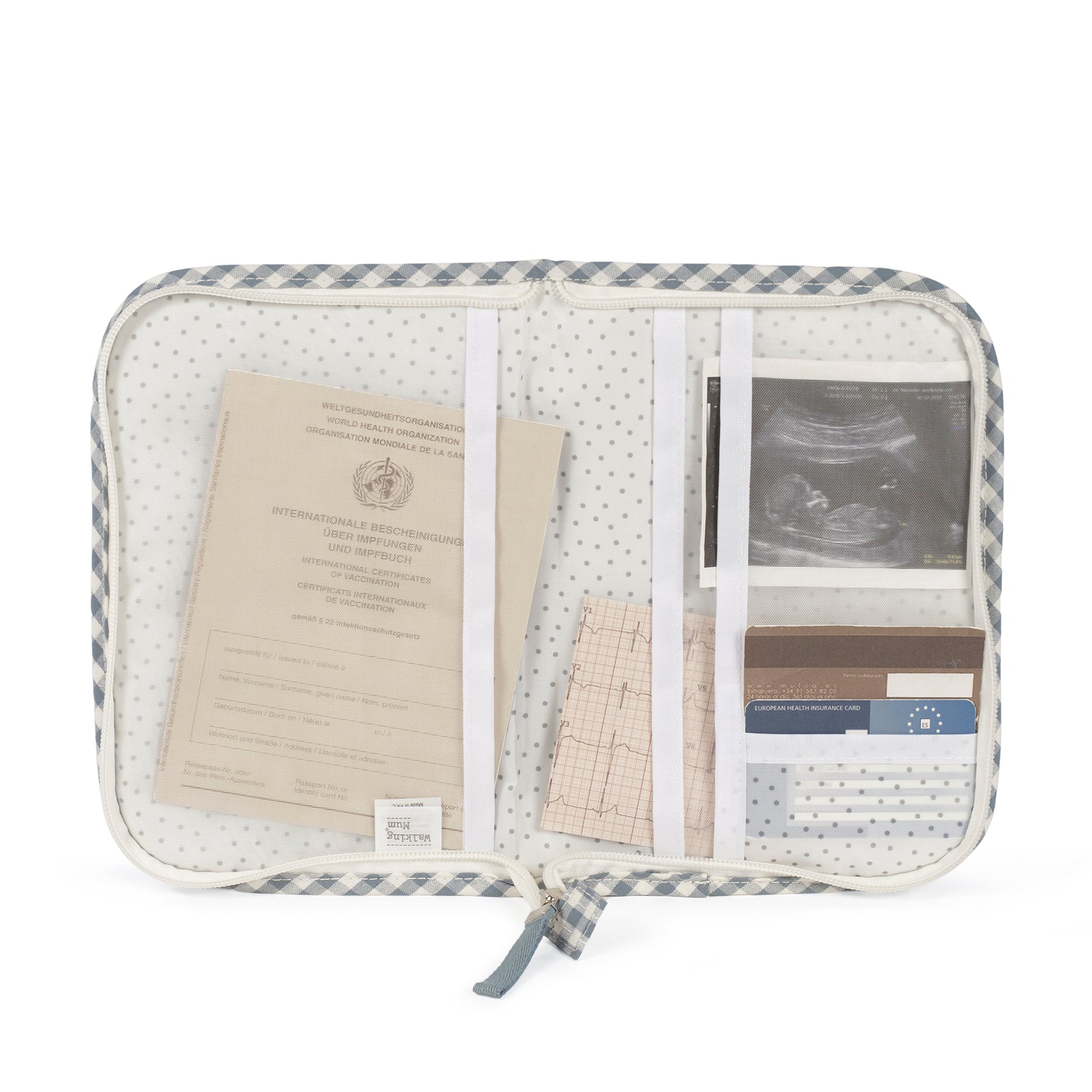Walking Mum Porta-documentos Praliné Vichy Matcha