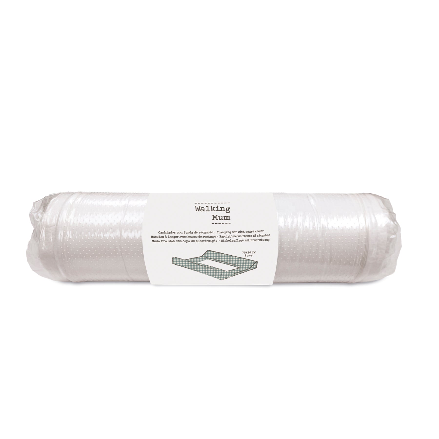 Walking Mum Muda Fraldas com capa Home Praliné Vichy Matcha