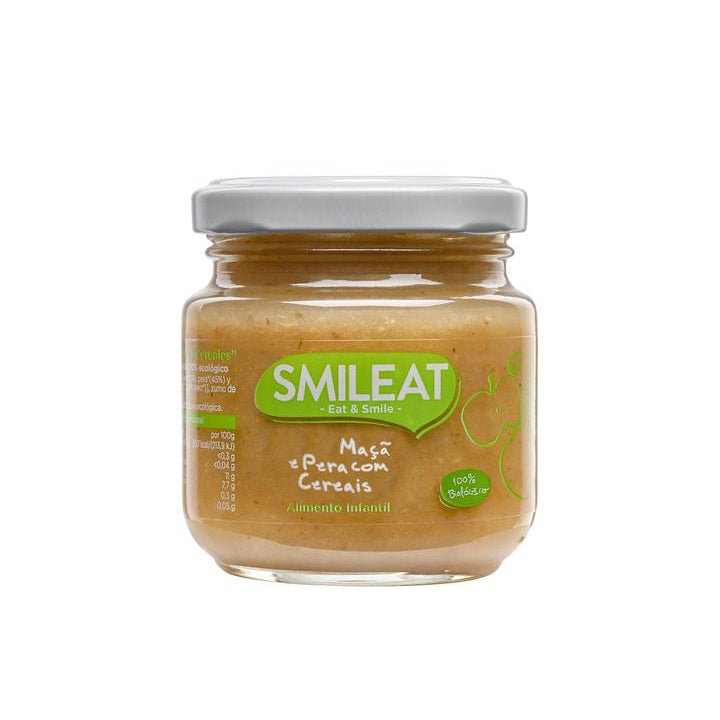 Smileat Bio Boião Maçã e Pera com Cereais 4m+130g